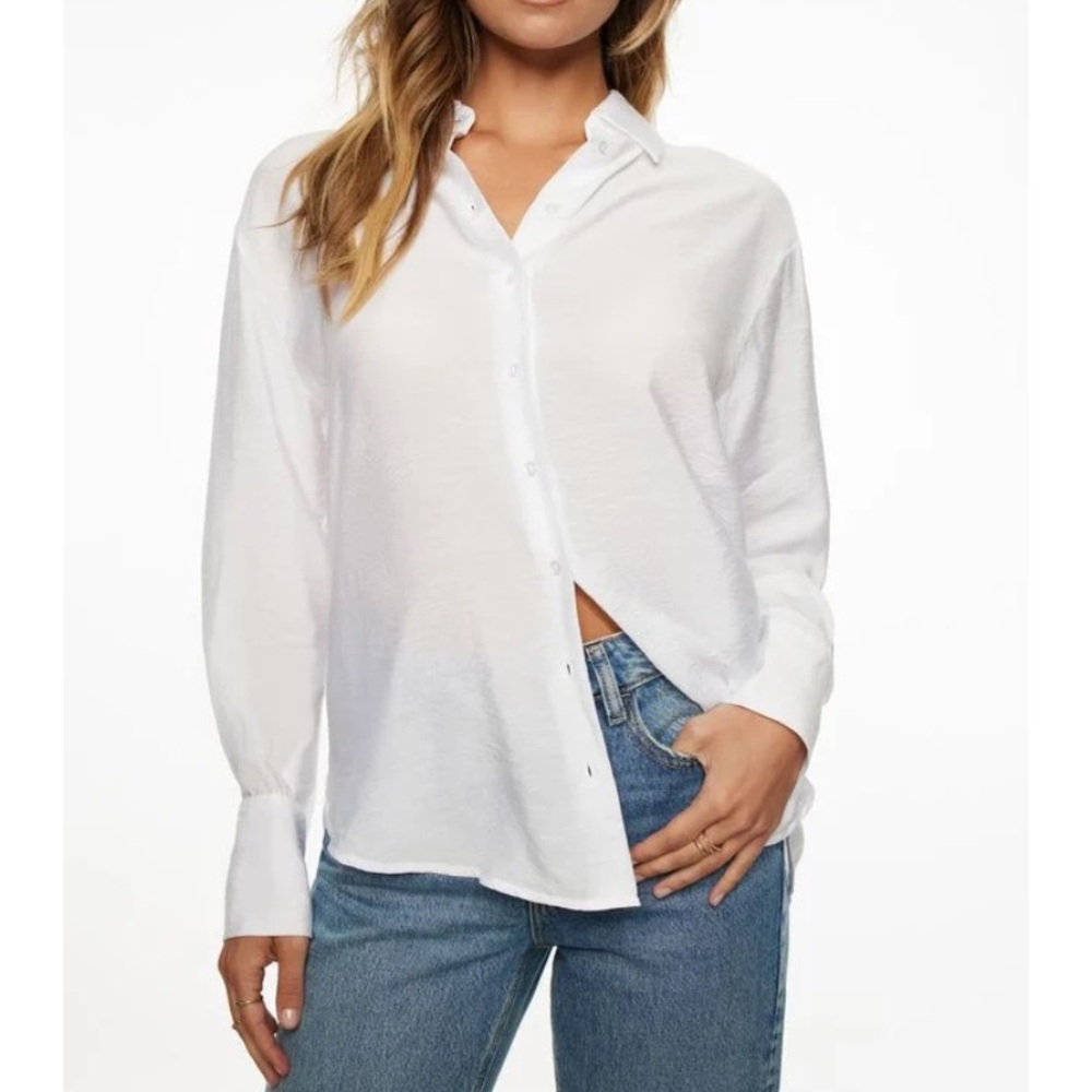 Classic White Women's Button-Up Shirt
